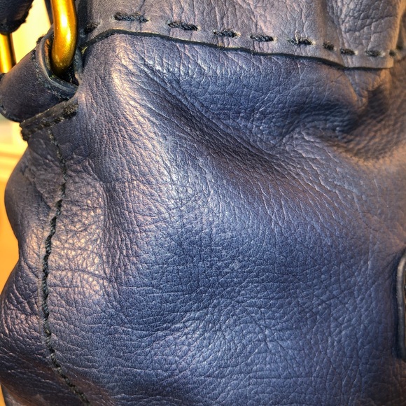 Isabella Fiore Blue Pebbled Leather Hobo - Picture 10 of 16